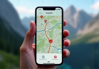 Screenshot der ESwissAG Routenplaner App-Oberfläche.